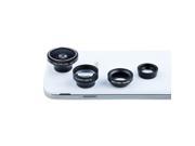 4 in 1 Fisheye Lens Wide Angle Micro Lens Telephoto Lens Photo Kit Set Black For iPhone 4 4S HTC Samsung i9100
