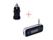 Black Wireless 3.5mm In Car LCD Display FM Transmitter Car Charger Radio Adapter For Apple iPhone 5S 5C 5 4S 4 iPod Touch Samsung Galaxy Note 2 3 S4 S3 HTC So
