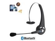 Wireless Bluetooth Noise canceling Trucker Headset Handsfree Over the Head Headphone Earphone with Boom Mic for Samsung Galaxy S5 S4 S3 Note 2 3 HTC One M7 M8 N