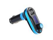 Victsing LCD Bluetooth Handsfree Dual USB Car Charger MP3 Player FM Transmitter Support SD TF Card 3.5mm Plug Blue