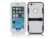 White Premium Durable Waterproof Case Shockproof Dirtproof Snowproof Rainproof Case Cover with Stand for iPhone 6 4.7 inch Touch ID Support Fingerprint Iden