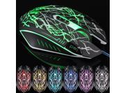 USB Wired Professional Adjustable 2500 DPI 9 Programmable Buttons Gaming Mouse with Colorful LED for Windows 7 Windows 8 Windows XP Vista Mac OS etc.