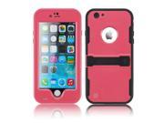 Pink Premium Durable Waterproof Case Shockproof Dirtproof Snowproof Rainproof Case Cover with Stand for iPhone 6 Plus 5.5 Touch ID Support Fingerprint Iden