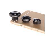 [New Clip One] VicTsing® Clip 180° Fish Eye Lens Wide Angle Lens Micro Lens 3 in 1 Easy Use Camera Lens Kits Black for Smartphones with Flat Camera Wide Ang