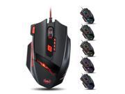 Victake Precision 8000 DPI Gaming Mouse 6 Speed DPI Adjustment 13 Light Modes 8 Buttons Optical Engine Power for Pro Gamer Office Black