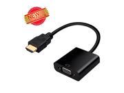 [2015 New Version]1080P HDMI Gold Plated Male to VGA Female Video Converter Adapter Cable For PC Laptop DVD HDTV monitor or projector other HDMI input devic