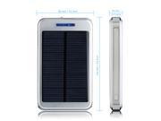 Silver Portable 16000mAh Solar Power Panel Mobile Battery Charger Power Bank with Dual USB Ports and Indicator Light For iPhone 5S 5C 5 4S Samsung Galaxy S5 S4