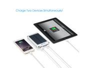 Victsing Solar Power Panel Dual USB External Portable Mobile Battery Charger 16000mAh Power Bank Pack Silver