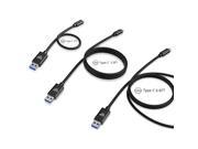 3 Pack 1ft 3.3ft 6.6ft Black Type C Cable USB3.1 Type C to Standard USB 3.0 Charging Cable Data Cable for MacBook 12inch 2015 Nokia N1 One plus 2 and Other