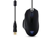 VicTake Programmable Laser Wired Gaming Mouse with Adjustable DPI 16400 8200 4000 2000 1000 8 Buttons Adjustable LED Backlight Black