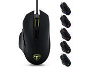 VicTake wired Gaming Mouse Programmable Laser Gaming Mouse with Adjustable DPI 16400 8200 4000 2000 1000 8 Buttons Adjustable LED Backlight for Gamers