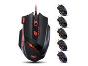 VicTsing Zelotes 9200 DPI High Precision Wired Gaming Mouse with 6 Adjustable DPI 8 Buttons Weight Tuning Cartridges for Pro Gamer Office Black