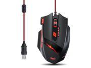 VicTake 6 Speed DPI 1000 1600 2400 3200 5500 9200 Adjustment High Precision Gaming Mouse Mice for PC 8 Buttons Design Weight Tuning Cartridges Black