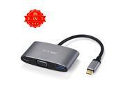 [Type C to VGA] USB 3.1 Type C to VGA USB 3.0 Type C Adapter Converter for 2015 Macbook 12 Inch Laptop Google New Chromebook Pixel and Other USB 3.1 Type C