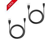 Cablor Replacement USB Charger Charging Cable for Fitbit Charge HR Band Wristband Wireless Activity Bracelet Sport Armband 1m 2 Pack Black