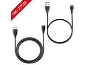 Cablor Replacement USB Charger Charging Cable for Fitbit Charge HR Band Wristband Wireless Activity Bracelet Sport Armband 1m 27cm Black