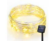 Upgraded LED Solar Powered String Lights 8 Modes 100LEDs 33ft Warm White