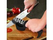 Professional Knife Sharpener 3 Stage Ceramic Kitchen Tungsten Diamond for Ceramic and Steel Knives Black