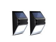 2 Solar Powered Lights Wireless Security Outdoor Wall Lamp For Patio Deck Yard Garden Home Driveway Stairs Outside Wall Day Night Auto On Off No Dim Li
