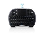 VicTake 2.4 GHz Mini Wireless Keyboard Touchpad Mouse Combo with 92 Keys QWERTY Keyboard Remote Control for Smart TV Box Android TV Box etc. Black