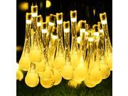 Solar String Lights 30 LED Water Drop Solar String Fairy Waterproof Lights Christmas Lights Solar Powered String lights for Garden Patio Yard Home Christmas