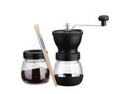 Manual Ceramic Coffee Grinder Mill with Extra Jar and Wooden Brush for Making Espresso