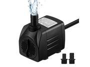 Submersible Water Pump with 5.9ft Power Cord Two Nozzles for Water Fountains Aquarium Fish Tank Ponds Hydroponics 25w and 400GPH
