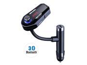 Universal Bluetooth Wireless FM Transmitter Car Charger with 2 USB Type A Charging Port Hand free Car Kit with Hands Free Calling Music Volume Control Mic