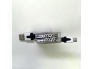 RETRACTABLE TANGLE FREE FLAT BRAIDED MICRO USB DATA CHARGING CABLE FOR SAMSUNG GALAXY S4 NOKIA LUMIA MOTOROLA MOTO G