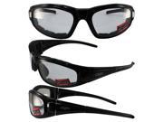Global Vision Zilla Plus Padded Motorcycle Safety Sunglasses Black Frame Clear Lens ANSI Z87.1