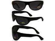 Pacific Coast Sunglasses Wrap Motorcycle Sunglasses Gloss Black Frames Smoke Lenses