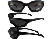 Pacific Coast Sunglasses Navigator Padded Motorcycle Sunglasses Matte Black Frames Smoke Lenses