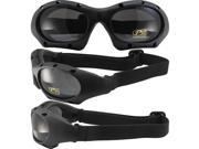 Pacific Coast Sunglasses Dominator Sports Motorcycle Goggles Matte Black Frames Smoke Lenses