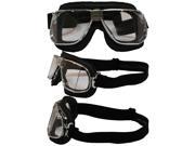 Pacific Coast Sunglasses Nannini Custom Padded Motorcycle Goggles Hand Sewn Black Leather Chrome Frames Clear Anti Fog Lenses