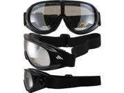 Pacific Coast Sunglasses Chix Padded Motorcycle Goggles Gloss Black Frames Smoke Flash Mirror Lenses