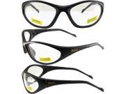 Global Vision Flexer Safety Sunglasses Matte Black Frames Clear Lenses ANSI Z87.1