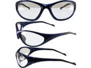 Global Vision Flexer Safety Sunglasses Blue Frames Clear Lenses ANSI Z87.1