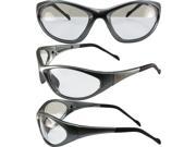 Global Vision Flexer Safety Sunglasses Grey Frames Clear Lenses ANSI Z87.1