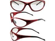 Global Vision Flexer Safety Sunglasses Red Frames Clear Lenses ANSI Z87.1