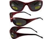 Global Vision Flexer Safety Sunglasses Red Frames Smoke Lenses ANSI Z87.1