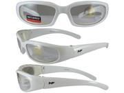 MotoFrames MF Chill Padded Motorcycle Sunglasses White Frames Clear Lenses