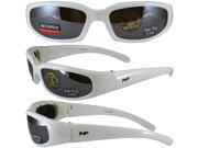 MotoFrames MF Chill Padded Motorcycle Sunglasses White Frames Driving Mirror Lenses