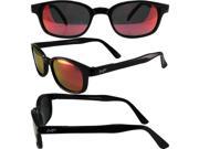MotoFrames MF Lockdown Motorcycle Riding Sunglasses Black Frames REVO Red Mirrored Lenses