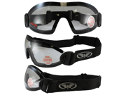 Flare Panoramic Vision Riding Goggles with Clear Lenses