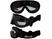 Birdz Heron Matte Black Riding Goggles with Clear Lenses