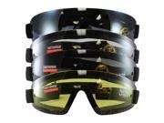 Birdz Wing Face Hugging Riding Goggles with 4 Sets of Goggles Clear Blue Yellow Smoke