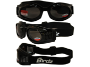 Birdz Kite Black Frame Motorcycle Goggles with Smoke 2.5x Bifocal Shatterproof Anti Fog Polycarbonate Lenses and Vented Open Cell Foam