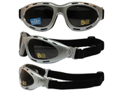 Dyno Value Riding Folding Goggles with Silver Frame and Smoke Lens