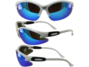 Safety Shop Glasses with White Frame and G Tech Blue Lenses