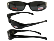 New Attitude Motorcycle Glasses with Super Dark Lenses and Black Frame with Flames